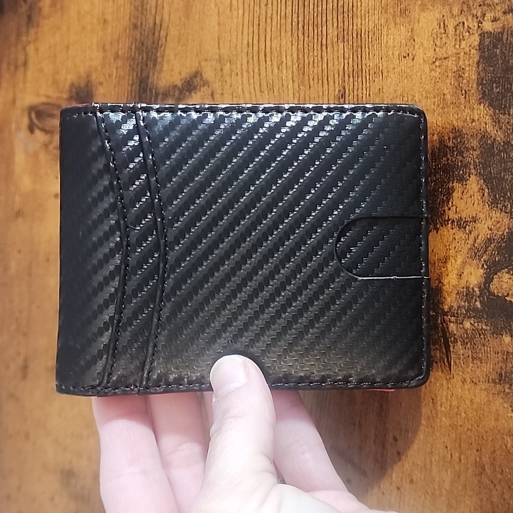Red Men's Wallet Anti-theft Slim Wallet And Card Holder- With 2 ID Window Fasion